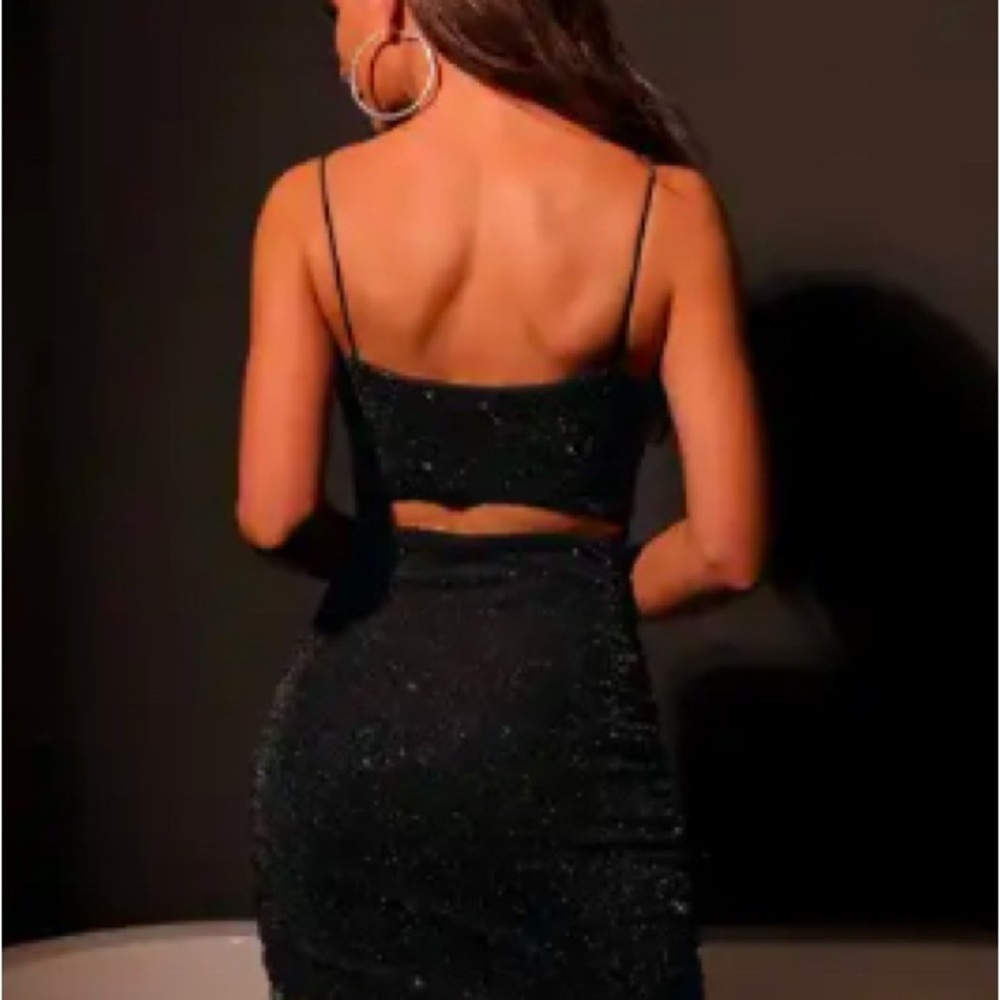 Elegant Black Glitter Dress